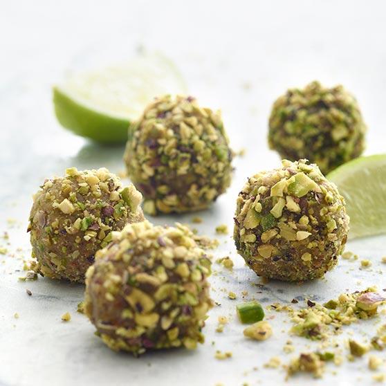 Pistachio balls with rose water